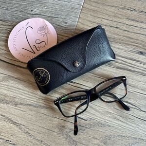 Ray-Ban Tortoise Shell Eyeglasses with Black Case